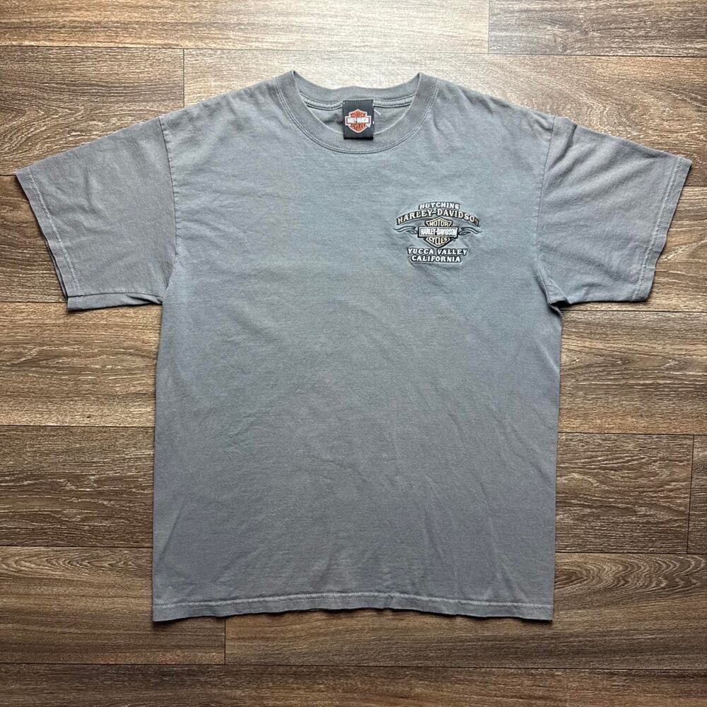 Grey Harley Davidson Tee with White Embroidered Logo